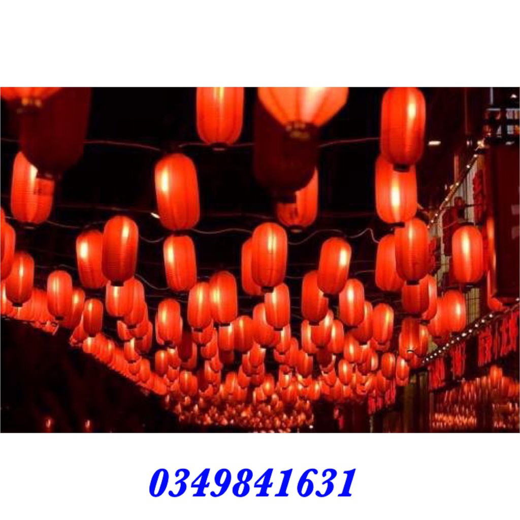 Đèn lồng vải trụ miệng đen chịu nắng mữa trang trí nhà hàng, lễ hội, sự kiện