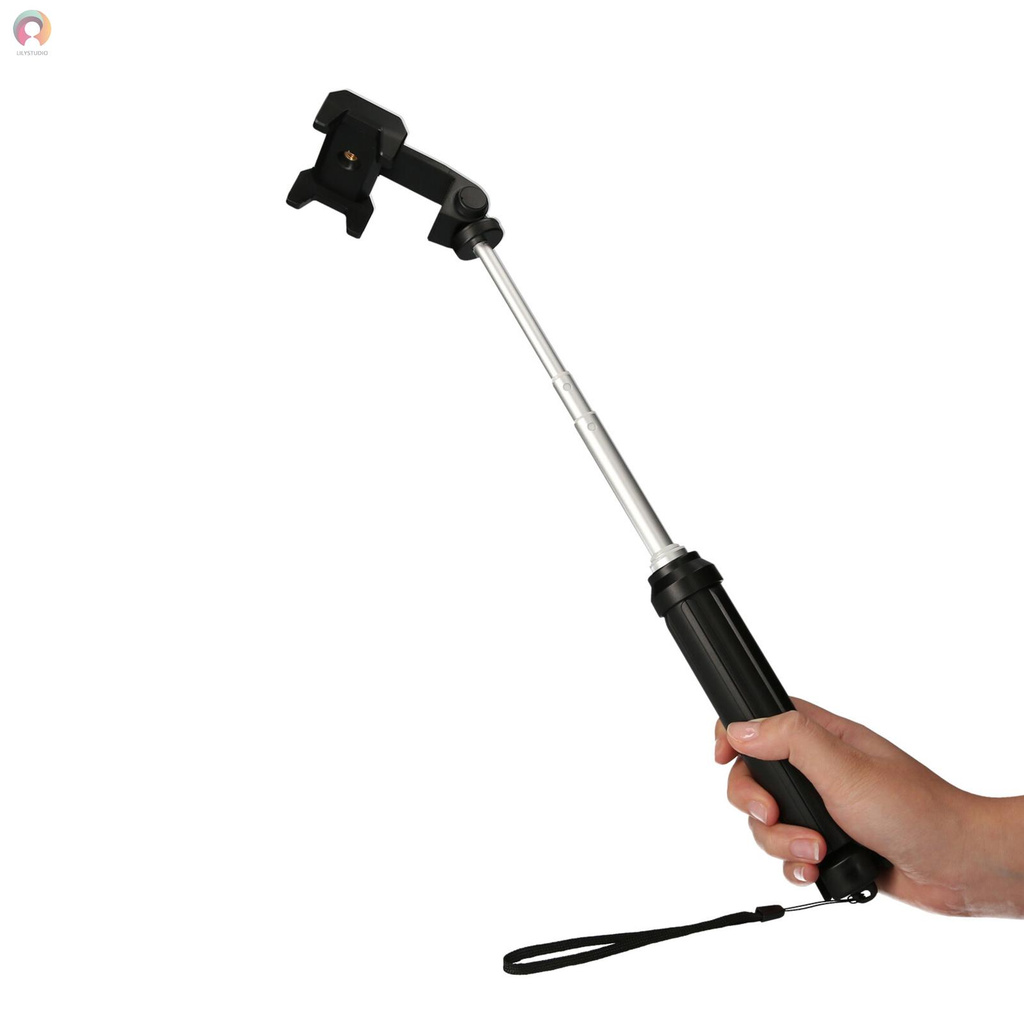 Phone Holder Rotatable Adjustable Clamp+Tripod Stand with Telescopic Pole Portable Floor Desk Phone Holder Tripod for Taking Selfies Live Streaming for Most Cellphones