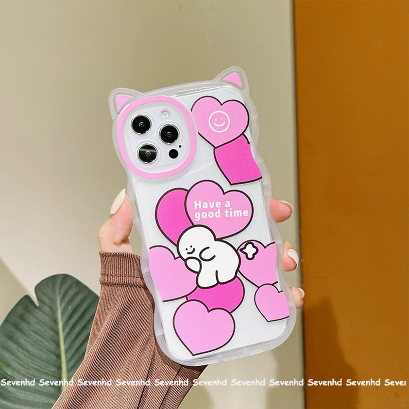 Ốp Điện Thoại Họa Tiết Hoạt Hình Tai Mèo Vui Nhộn Cho iPhone 14 13 12 11 Pro Max SE2020 X XR Xs Max 7 8 Plus