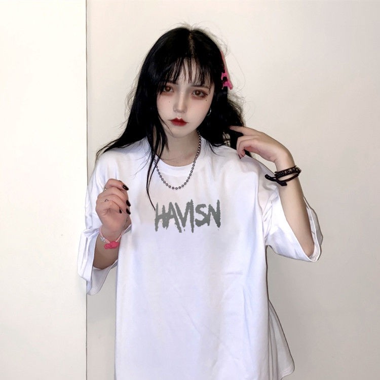 ☾✖2020 summer new Korean version of large size women s clothing loose 200 kg fat MM port Wind printed half-sleeved T-shirt female student trend