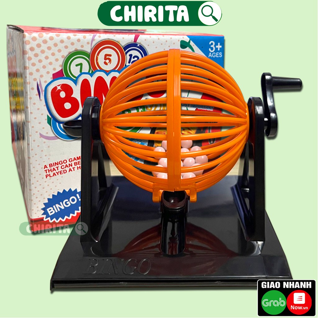 Lồng Quay Bingo 90 Số BINGO HỘP ĐỎ - Bộ Cờ Lô Tô Quay Số Bằng Nhựa, Boardgame Đồ Chơi Trẻ Em CHIRITA