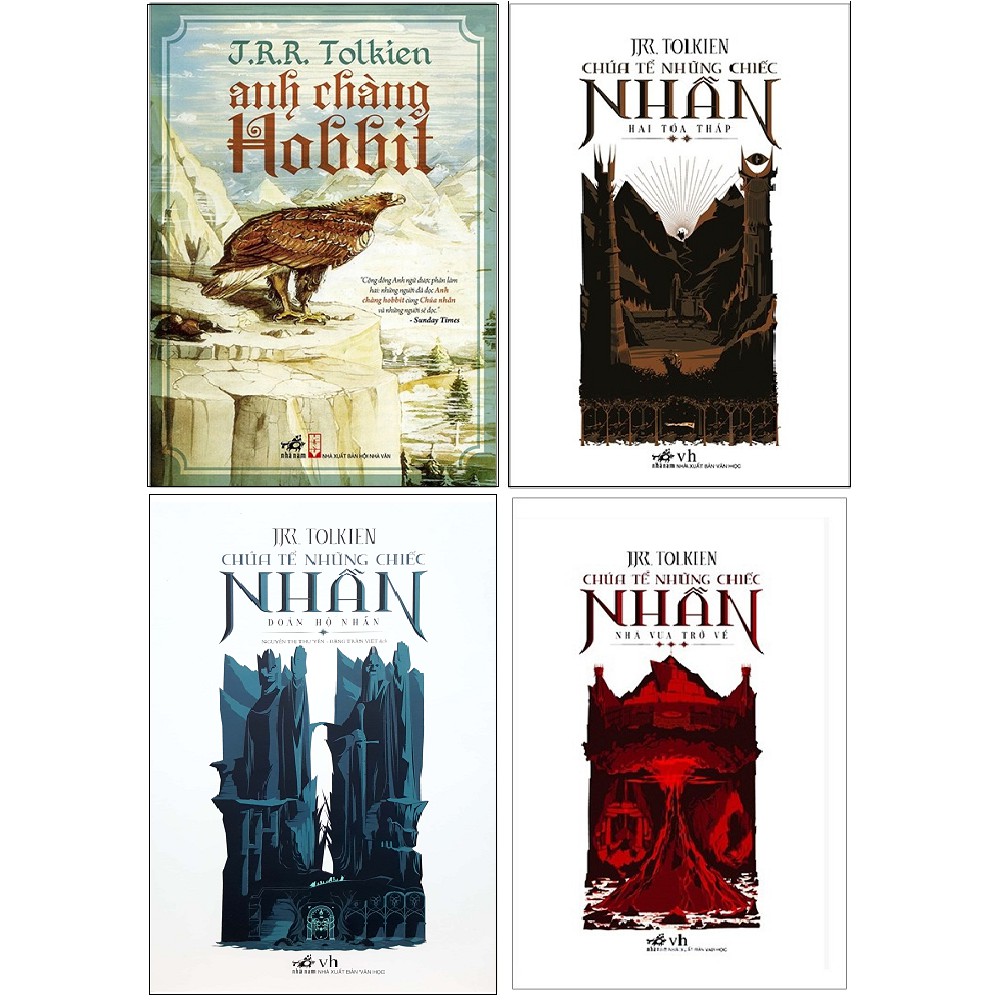 Sách - Combo: Anh Chàng Hobbit + Chúa Tể Những Chiếc Nhẫn: Hai Tòa Tháp + Đoàn Hộ Nhẫn + Nhà Vua Trở Về (4 cuốn)