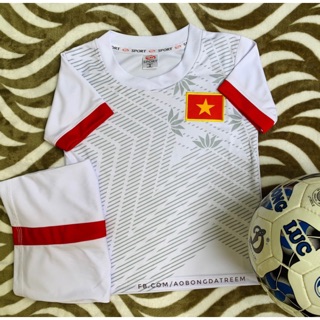Bộ đội tuyển việt nam trắng trẻ em+quần áo bóng đá trẻ em+bộ quần áo đội tuyển việt nam