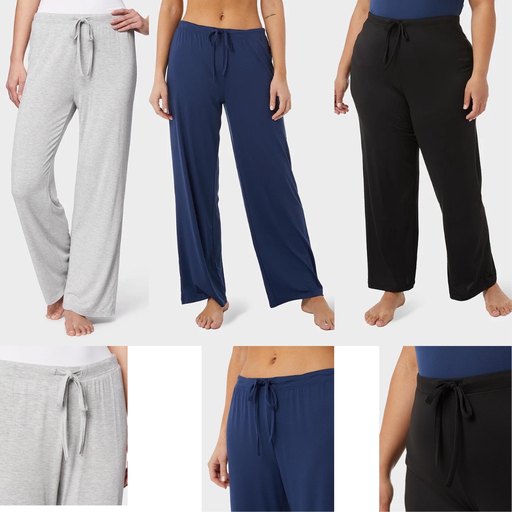 Quần dài nữ mặc nhà, quần ngủ có size to BIG SIZE ống rộng xuông cạp chun dây rút, vải co giãn đa chiều