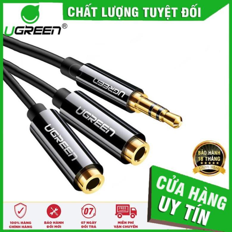 Dây Audio 3.5mm đực chia 2 cổng 3.5mm (âm) dài 20cm UGREEN 10739,10532,10780 ✔HÀNG CHÍNH HÃNG ✔