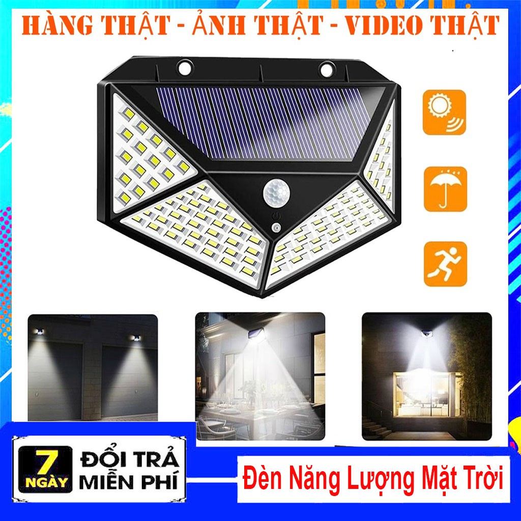 🔥Đèn năng lượng mặt trời🔥 Solar 100LED siêu sáng không thấm nước, Cảm Biến Chuyển Động, 3 CHẾ ĐỘ SÁNG - WONTER