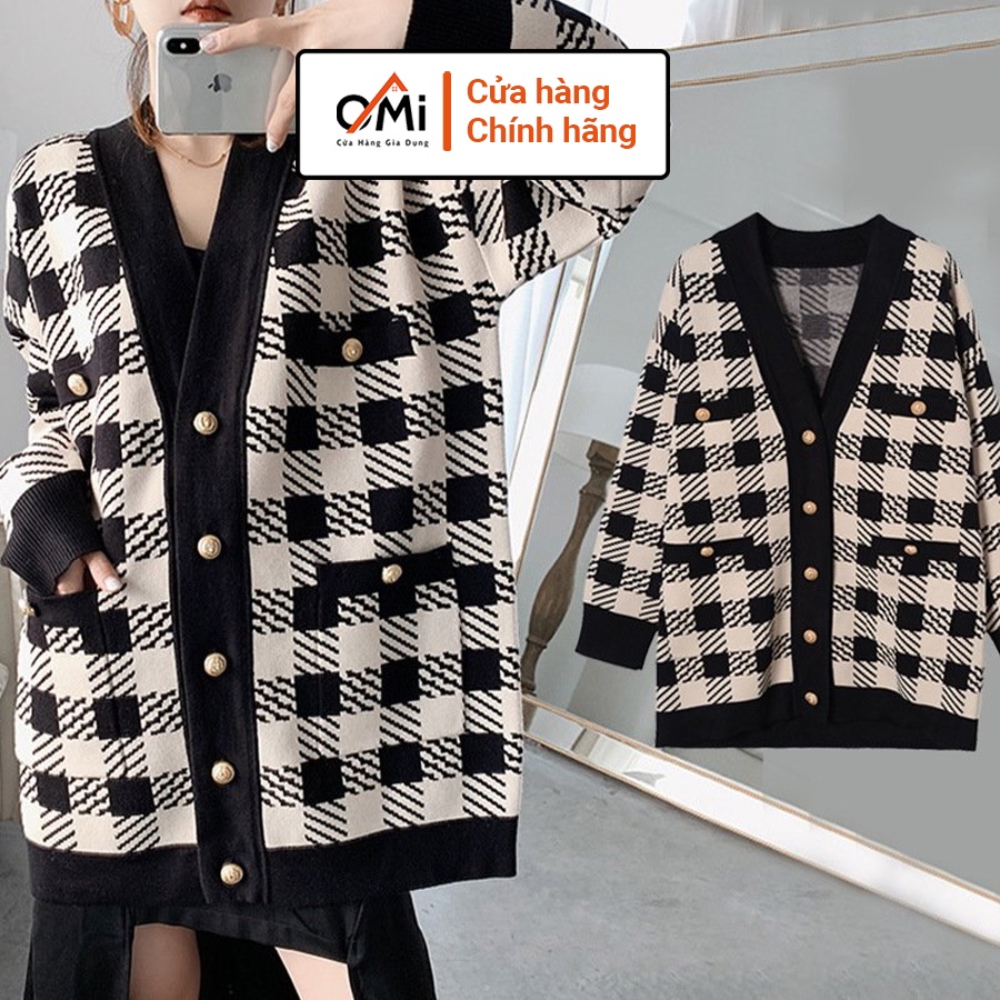 Áo khoác cardigan nữ form rộng, áo khoác ngoài cardigan len nữ phong cách Hàn Quốc len trơn không xù | BigBuy360 - bigbuy360.vn