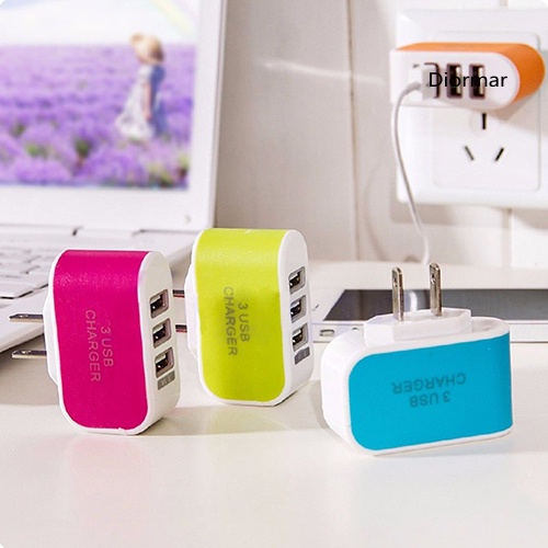 Ổ cắm sạc chia ba cổng usb có đèn led tiện lợi