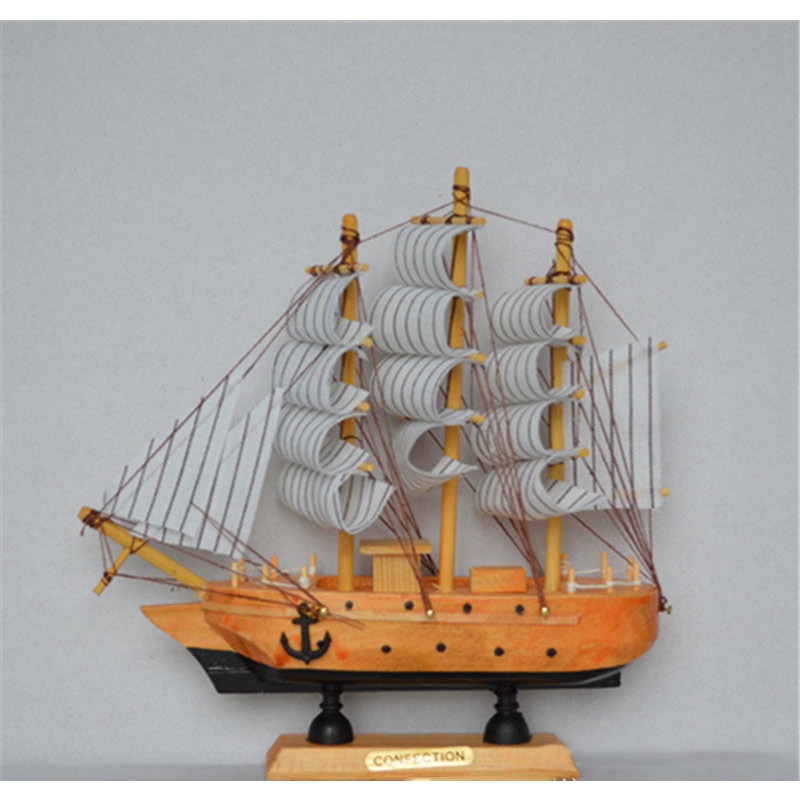 Mô hình thuyền buồm bằng gỗ decor nhà cửa