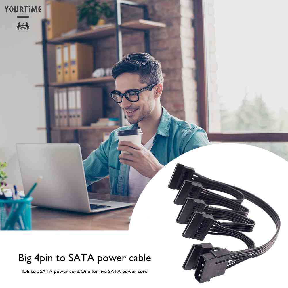 Cáp Chia Nguồn Molex 4 Pin 1 Sang 5 SATA 15 Pin 78cm Chuyên Dụng