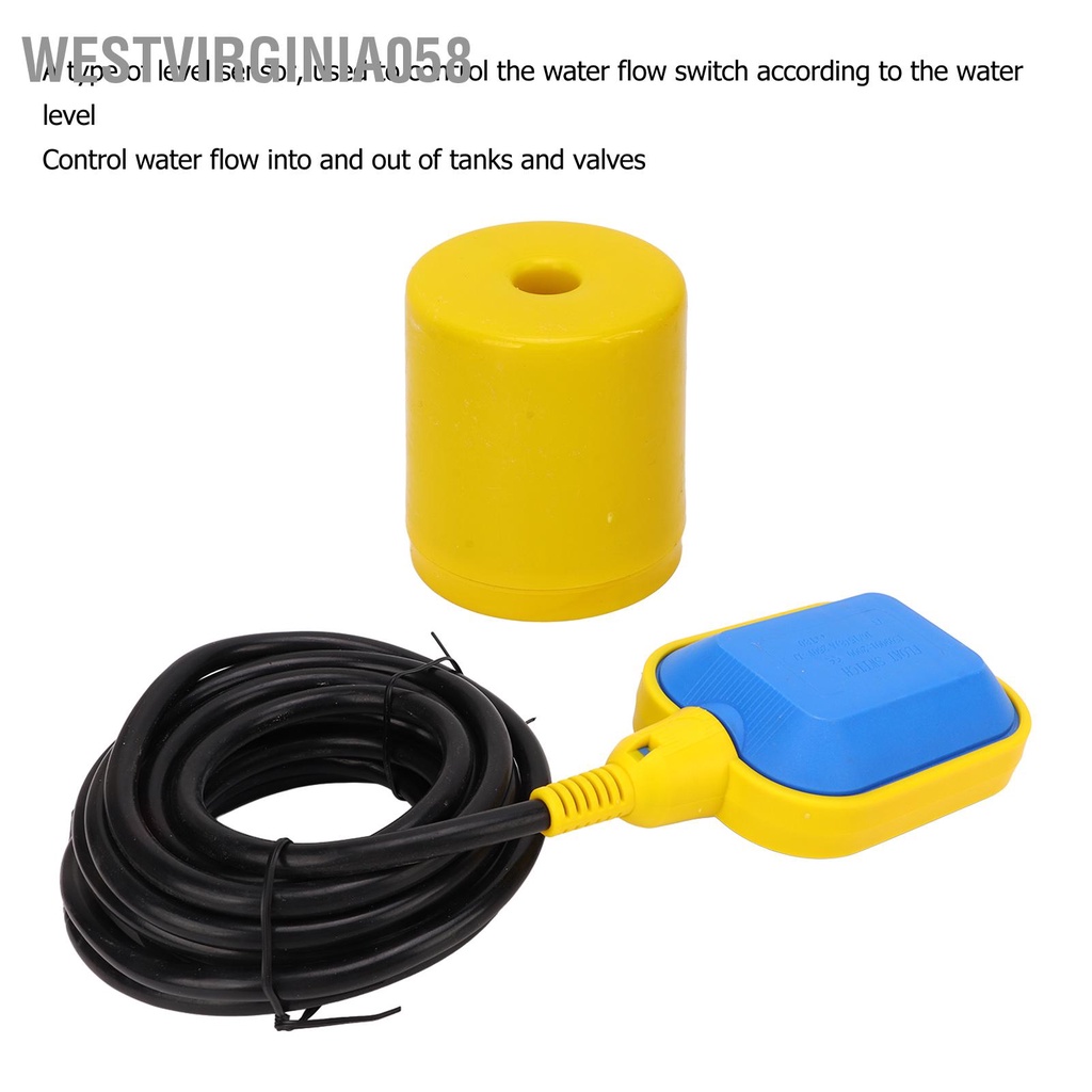 Westvirginia058 Công tắc nổi cáp Bộ điều khiển mức độ thoát nước lỏng cảm biến cho máy bơm bồn