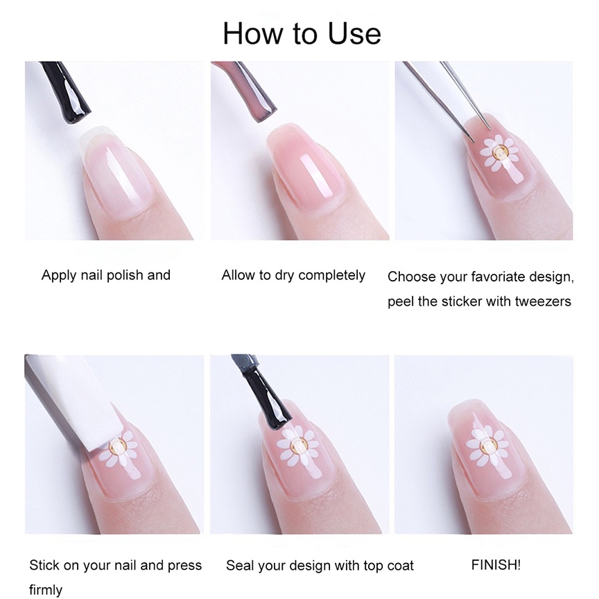 1 Tờ Miếng Dán Móng Tay Dập Nổi Hình Gấu Hoạt Hình 5D Sáng Tạo Dễ Thương