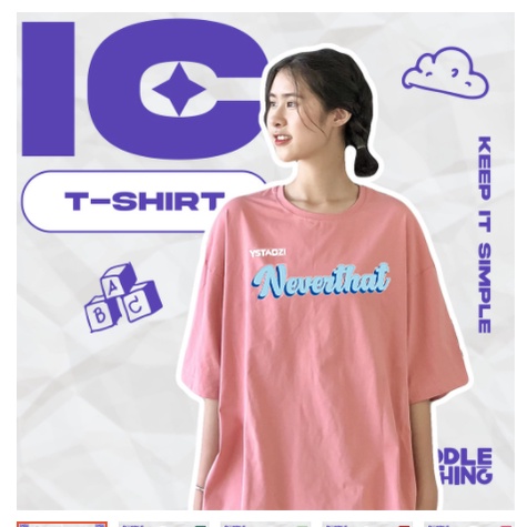 Áo phông unisex, áo thun tay lỡ Neverthat phong cách Hàn Quốc.