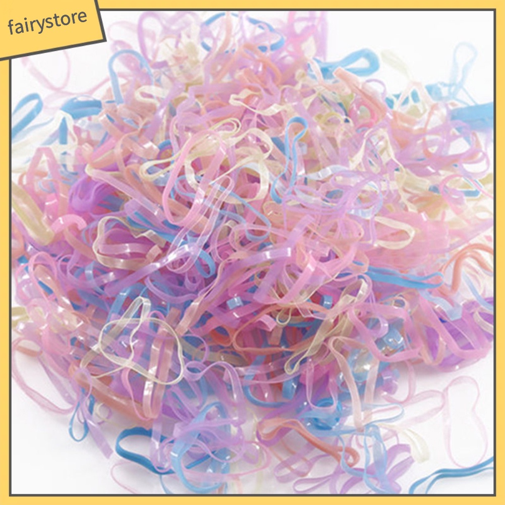 Bộ 2000 thun nhựa tpu cột tóc co giãn nhiều màu dành cho bé gái