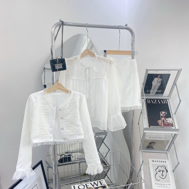 SET ÁO TAY DÀI CHÂN VÁY DẠ