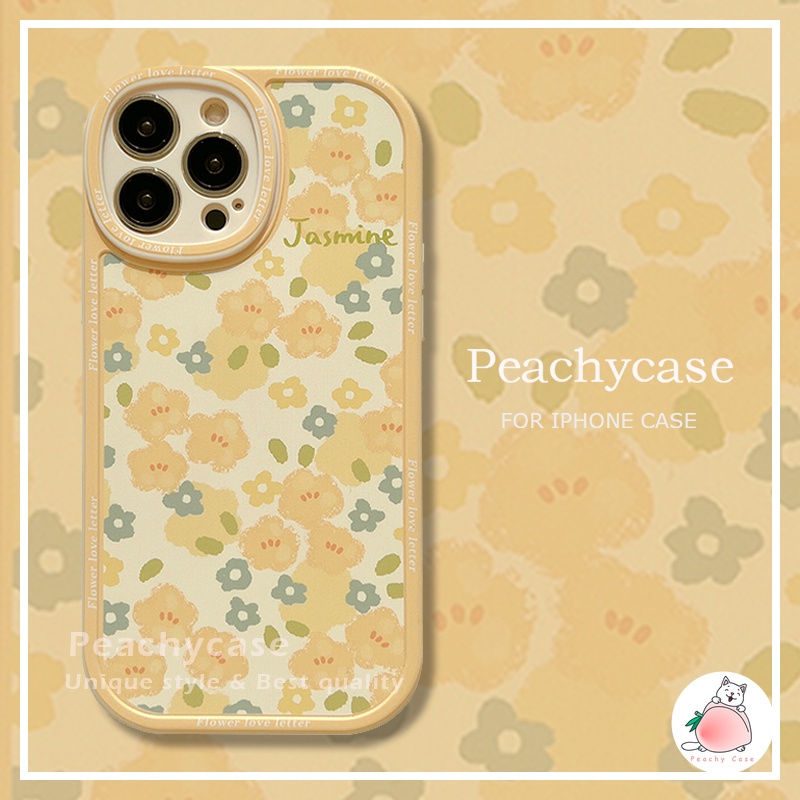 Ốp Điện Thoại TPU Mềm Nhám Chống Sốc Hình Hoa Nhài Vàng Thời Trang Cho iPhone 13 Mini 12 Pro Max 11 Xr Xs Max X 7 8 Plus 12Mini
