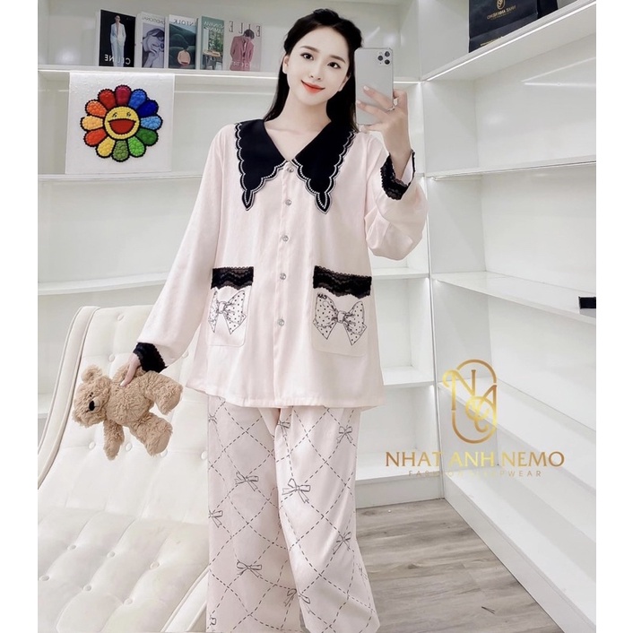 Bộ ngủ nơ xinh Vải Xước 🌸