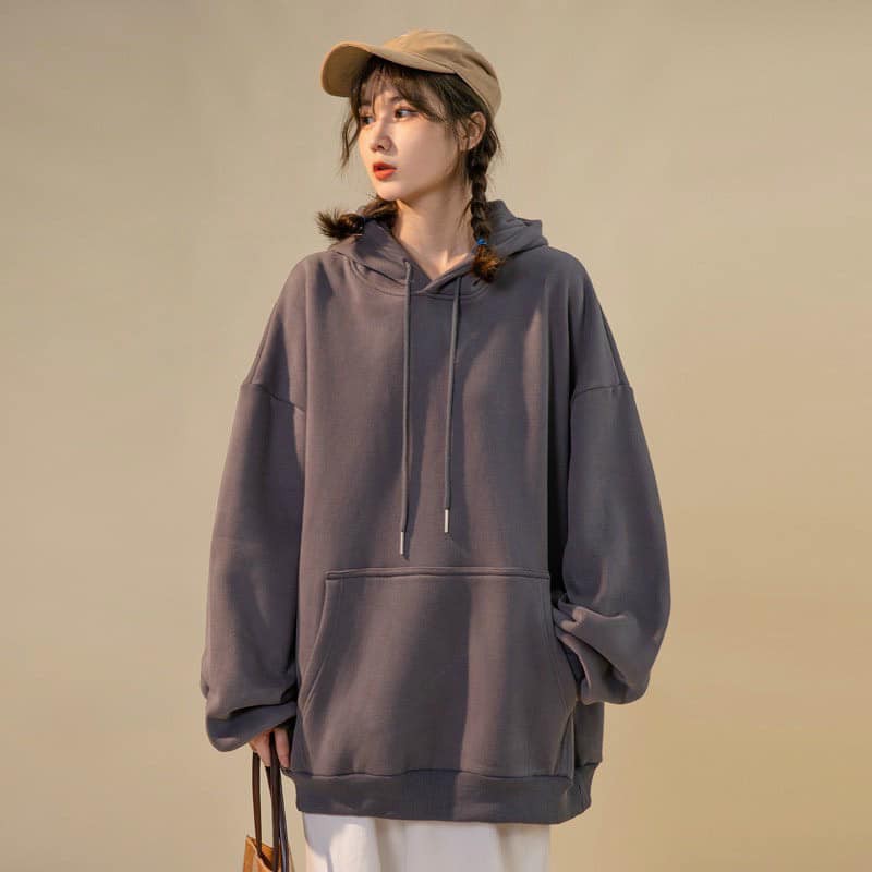 Áo Hoodie Trơn, Áo Sweater Unisex - Nam Nữ Basic Form rộng có mũ, Chất Nỉ Bông siêu dày dặn | BigBuy360 - bigbuy360.vn
