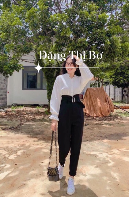 Quần tây khoen vuông mỏng Lưng siêu cao ( form dài ) | BigBuy360 - bigbuy360.vn