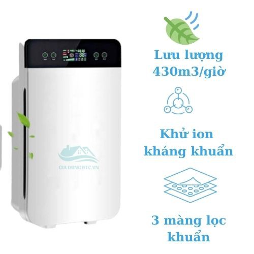 Máy Lọc Không Khí Ion Làm Sạch Không Khí HEPA - Máy Lọc Không Khí Diệt Khuẩn UV, Khử Bụi Mịn PM2.5 Khử Pormaldehyd