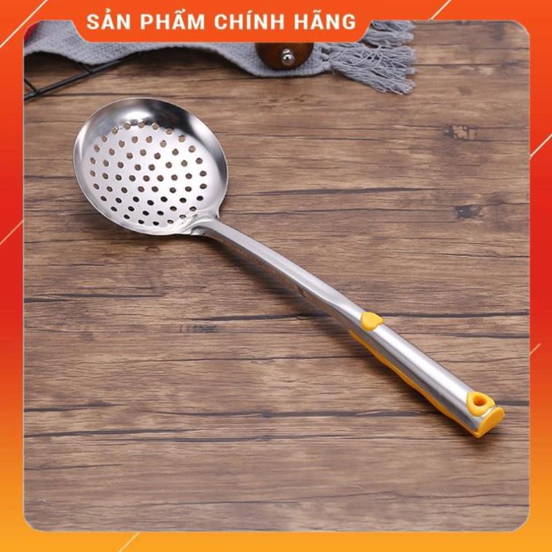 Muôi múc canh inox 304, muôi thủng, Xẻng xào rán - BỘ 5 Dụng cụ nhà bếp Muỗng cơm, Sạn, Vá Canh, Sạn lỗ, Vá lỗ