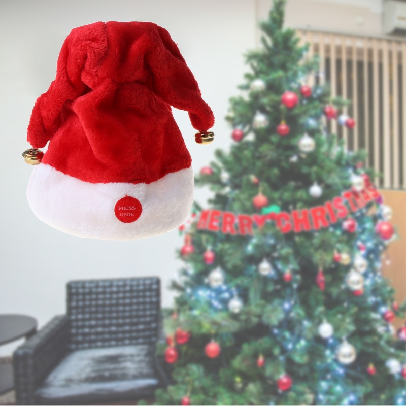 Mũ Xích Đu Điện Tử Phát Nhạc Trang Trí Giáng Sinh