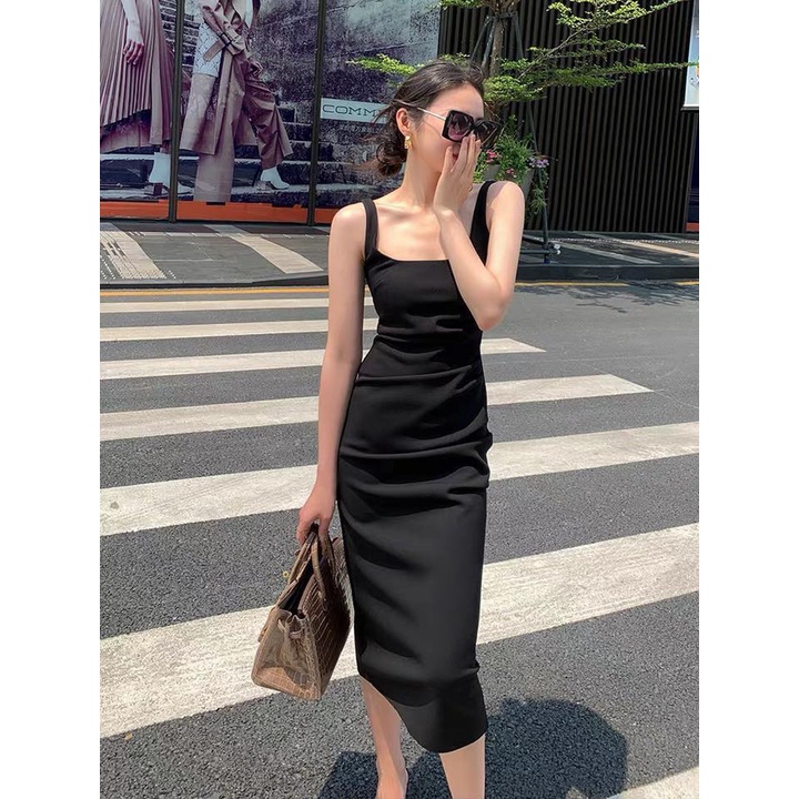 Váy Hai Dây Tanktop Ba lỗ Eclipse Clothing Chất Umi Co Giãn Xếp Li Eo Tôn Dáng & Quyến Rũ