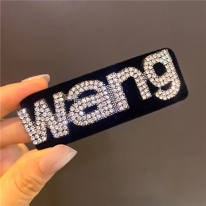 Kẹp Tóc Hình Chữ King Đính Đá Màu Đen Thời Trang Mùa Hè 2022