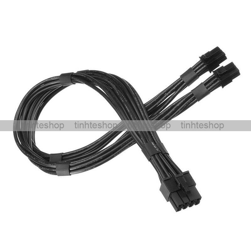 Cáp nguồn 2 mini 6PIN ra 8PIN PCI-E VGA card màn hình GTX1080 cho Máy tính táo 37Cm 18AWG lõi đồng thuần mạ thiếc