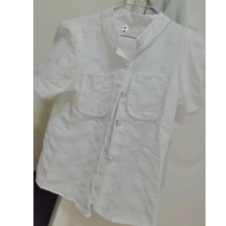 Áo Sơ Mi Chiffon Tay Ngắn Phong Cách Thời Trang Pháp Dành Cho Nữ