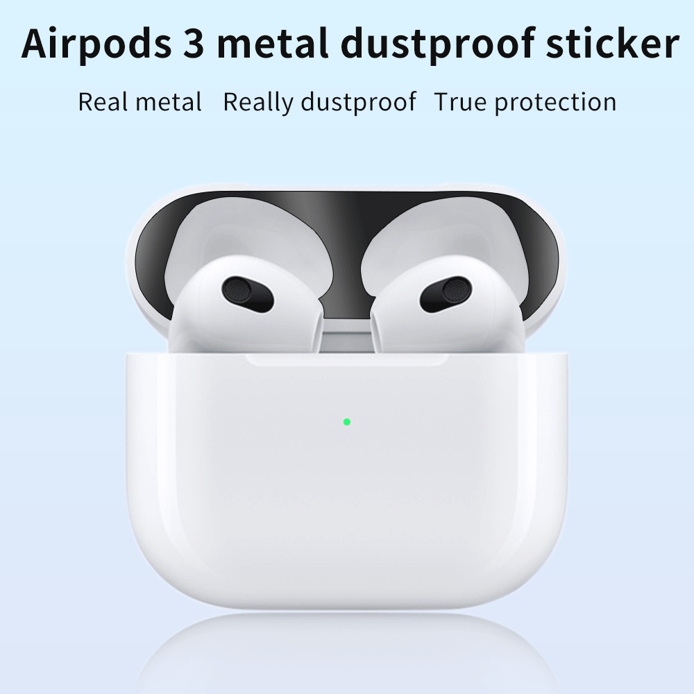 Miếng dán chống bụi chống trầy thích hợp cho hộp tai nghe Apple AirPods 1 2 3 Pro Apple AirPods 2 1 3