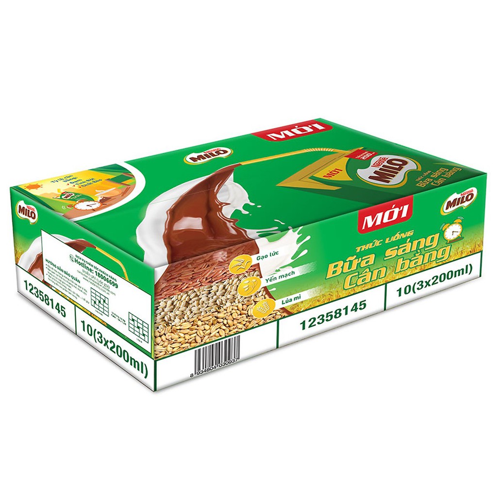 Thùng 30 Hộp Sữa Nestlé MILO Bữa Sáng ( 200ml/ Hộp)