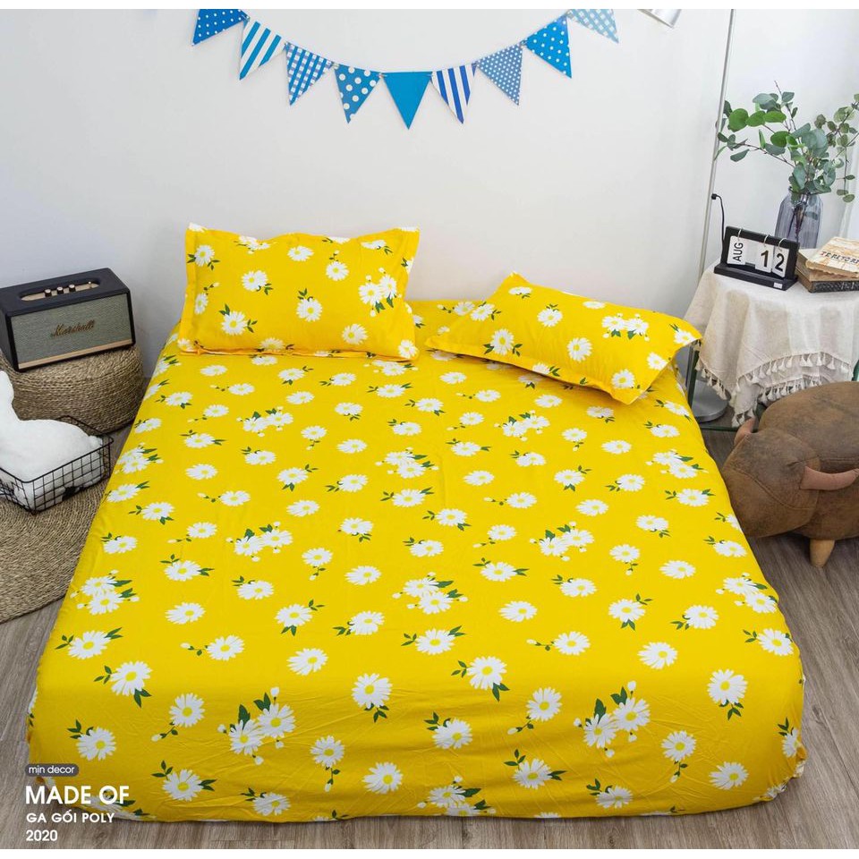 Ga Trải Giường M6/M8 Chất Poly Cotton Dày Dặn Tặng kèm 2 vỏ gối (Ghi chú mẫu khi đặt đơn nha) | BigBuy360 - bigbuy360.vn