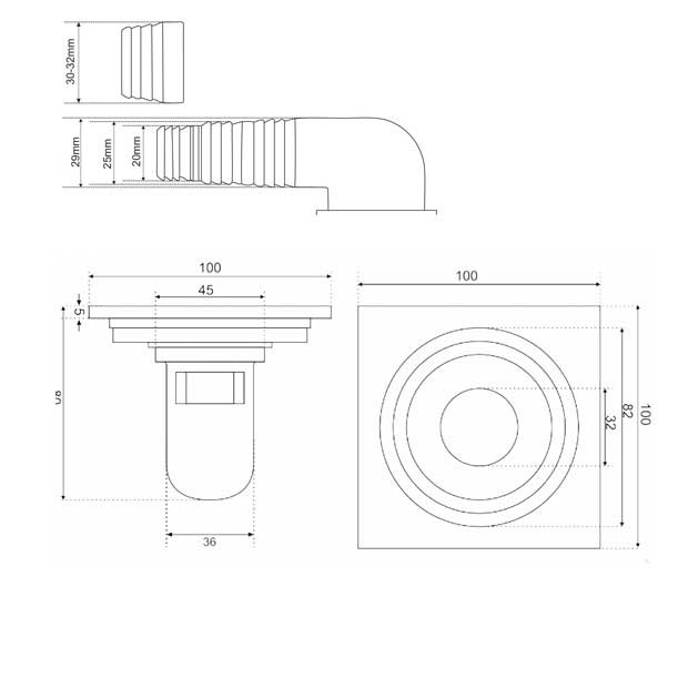 Phễu thoát sàn máy giặt chuyên dụng ZT501-Br