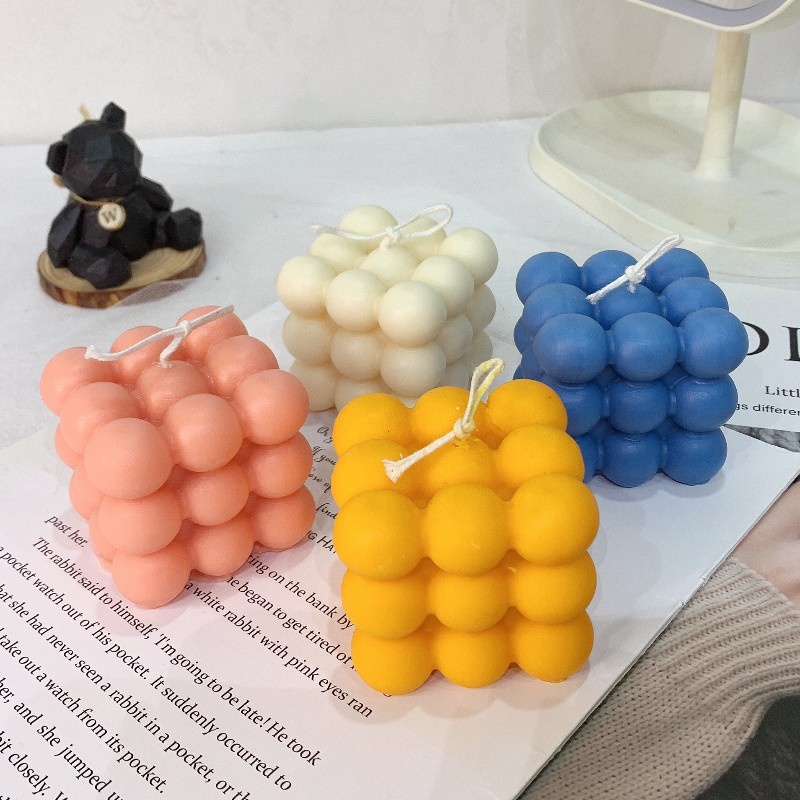 Nến thơm rubik rubic đậu nành tự nhiên nến decor phong cách Hàn Quốc, phụ kiện chụp ảnh, decor