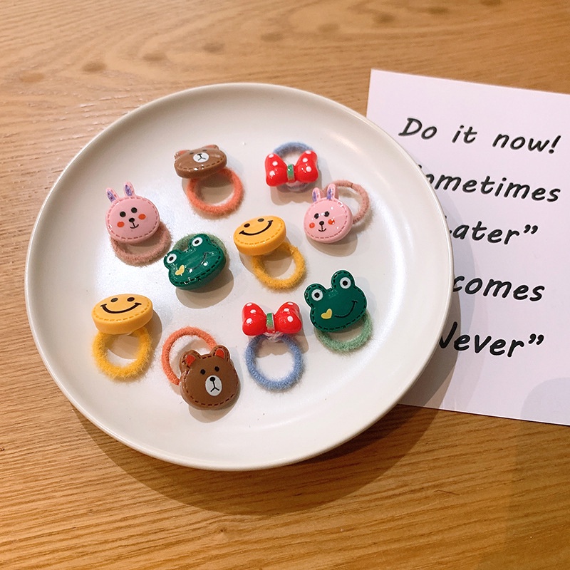 [Bộ 10] Dây Buộc Tóc Dây Cột Tóc Hoạt Hình Dễ Thương Phụ Kiện Thời Trang Cho Bé AB006