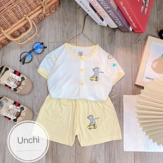 Bộ cộc tay Unchi thun lạnh mềm mịn cho bé trai bé gái