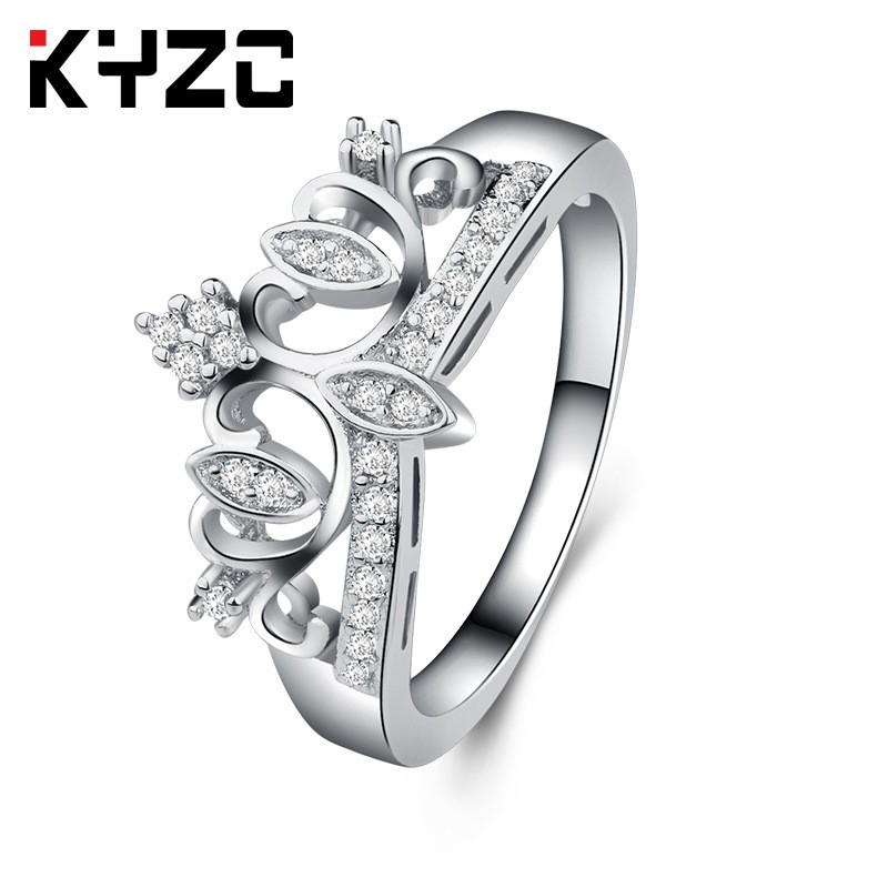 Crown Ring Electroplating Platinum Diamond Couple Jewelry Creative Jewelry Ring