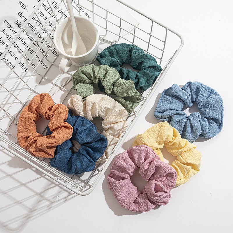 Dây buộc tóc cao su chiffon bản lớn màu kẹo dễ thương phong cách hàn quốc dành cho nữ