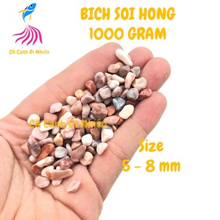 Bịch sỏi HỒNG 1 KG size 5 - 8 mm trang trí hồ cá cảnh