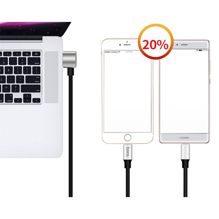 [CHÍNH HÃNG] Cáp Sạc Nhanh 2 in 1 Trên 1 Đầu Sạc Hoco U18 2.4A Cho Iphone/Android