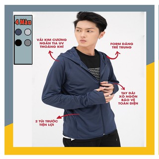 [Hàng Hot Hè 2021] Áo chống nắng nam có mũ vải kim cương thông hơi, chống bụi bẩn mặc mát như không mặc
