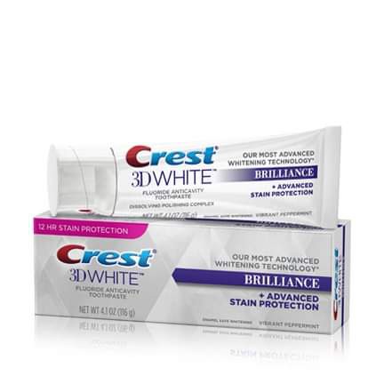 Kem Đánh Răng Crest 3D White Brilliance Vibrant Peppermint Fluoride Anticavity Toothpaste 99GR- 116G nội địa Mỹ