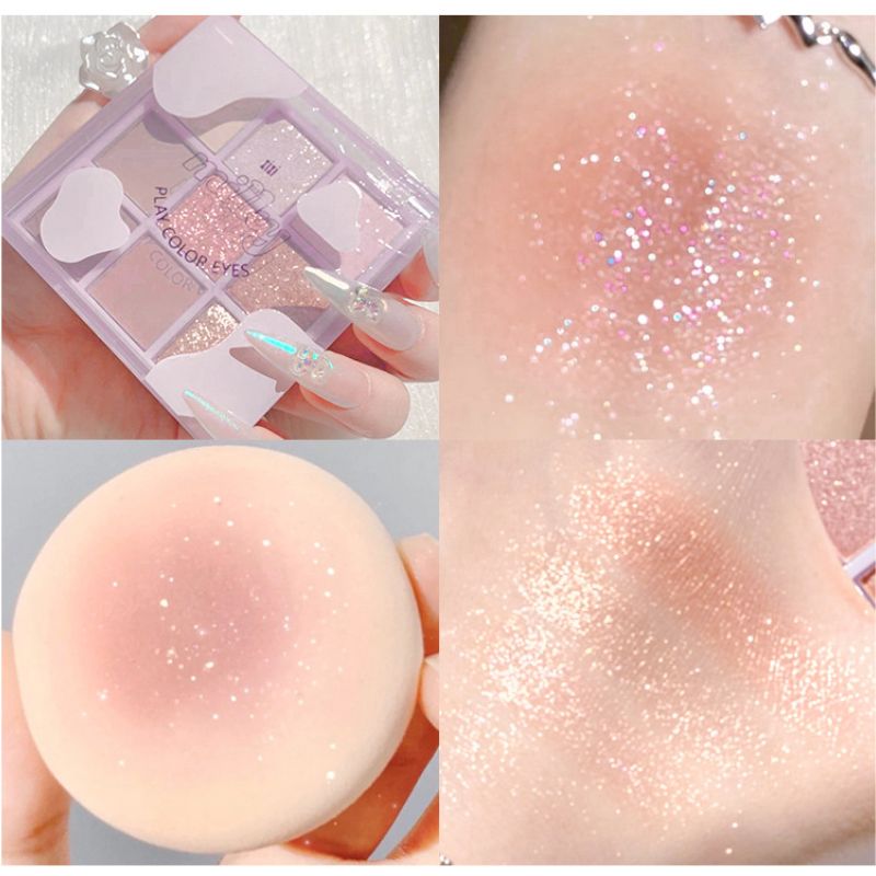 Xixi Bảng phấn mắt chín màu lì thích hợp cho người mới bắt đầu màu sữa taro tông đất | BigBuy360 - bigbuy360.vn