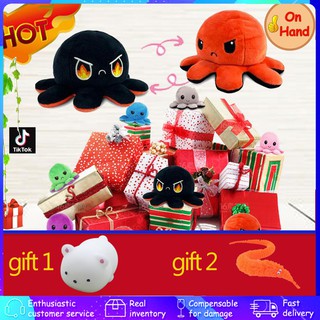 bạch tuộc cảm xúc Gấu Bông Bạch Tuộc Cảm Xúc có 2 mặt khác nhau, nhiều màu, kích thước 22cm valentine octopus jdongmall