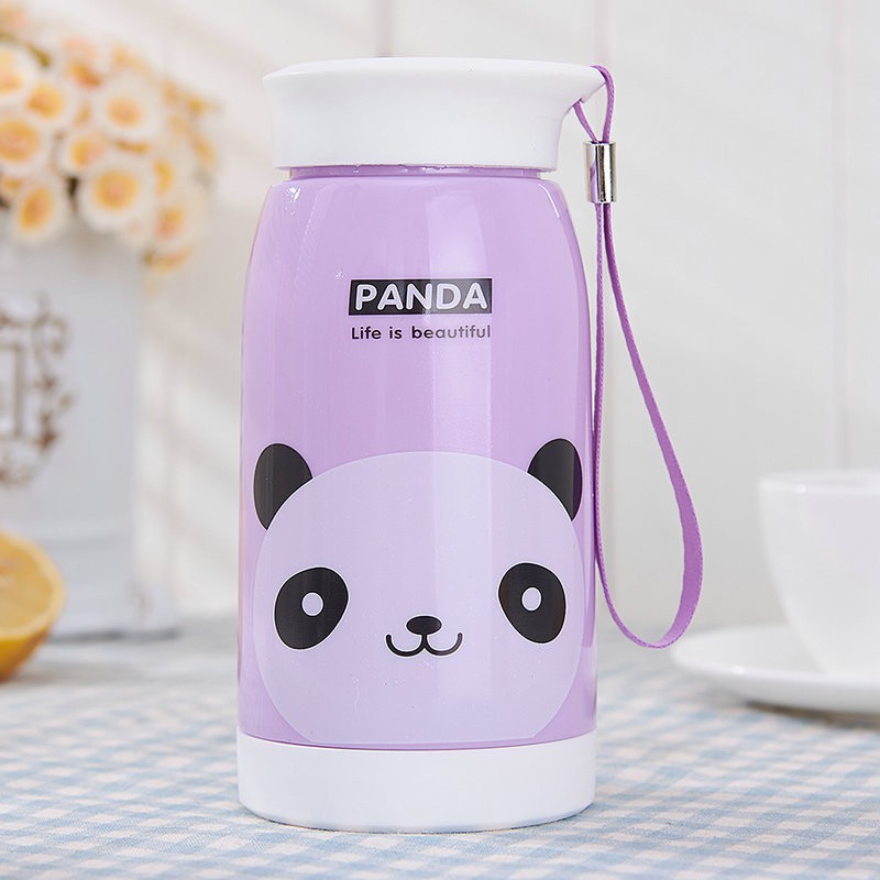 Bình uống nước 500ml cho bé đi học, đi chơi có nắp vặn, kiểu hoạt hình dễ thương