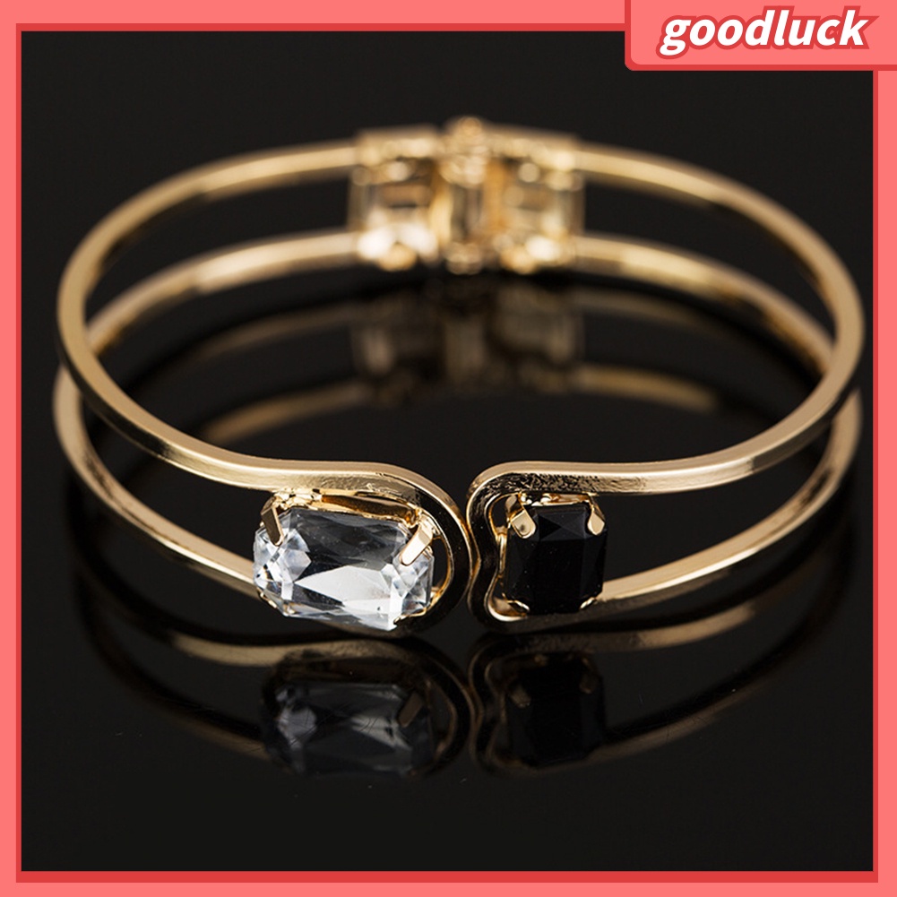 Vòng tay đính đá màu vàng phong cách hiện đại sang trọng cho nữ