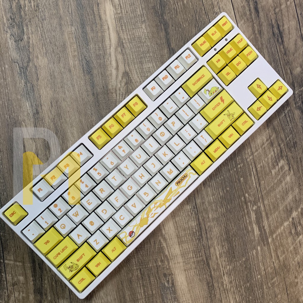 Keycap PBT cho bàn phím cơ PIKACHU dyesub in 5 mặt Cao cấp gắn full phím 110 PCMASTER