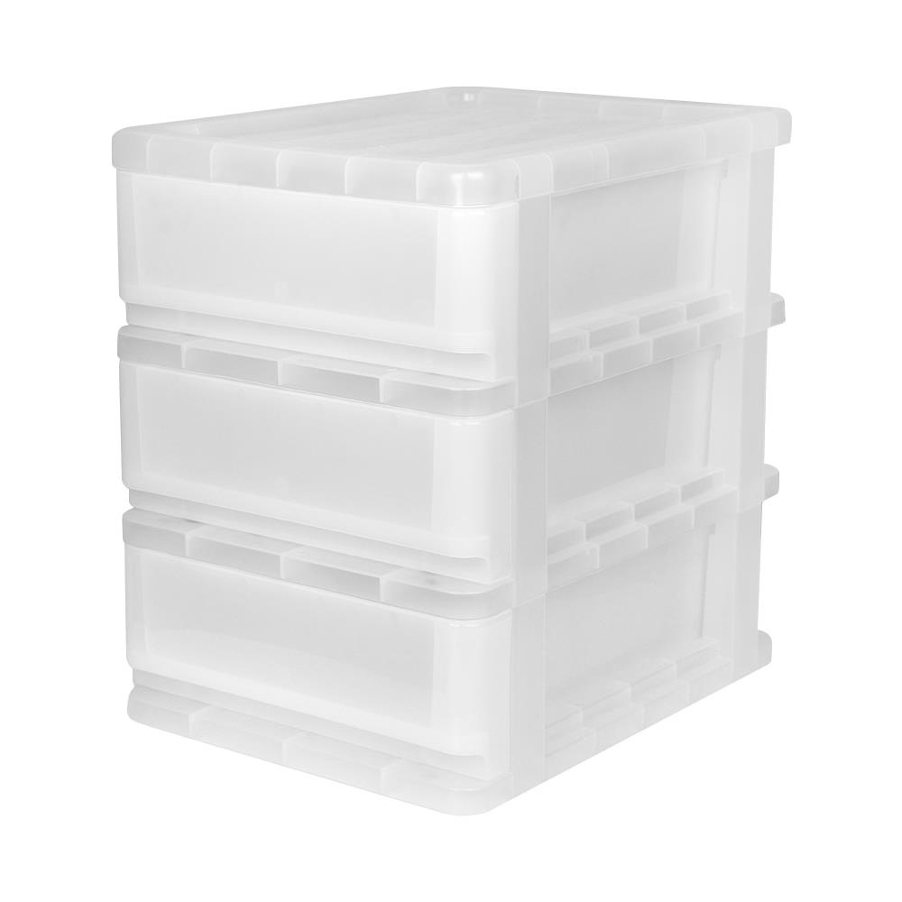 HomeBase SN Tủ đựng đồ 3 ngăn kéo bằng nhựa Thái Lan 37X28X37.5 màu trắng