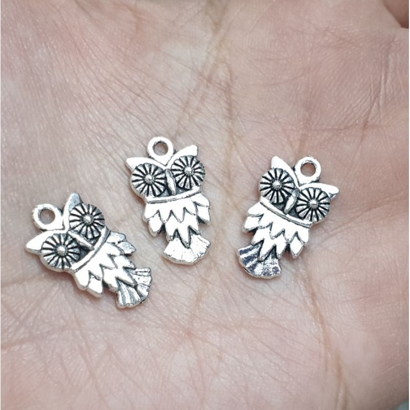 Charm giả bạc hình con cú, mặt trời, con cá... làm vòng tay phong thủy, vòng tay tình bạn handmade